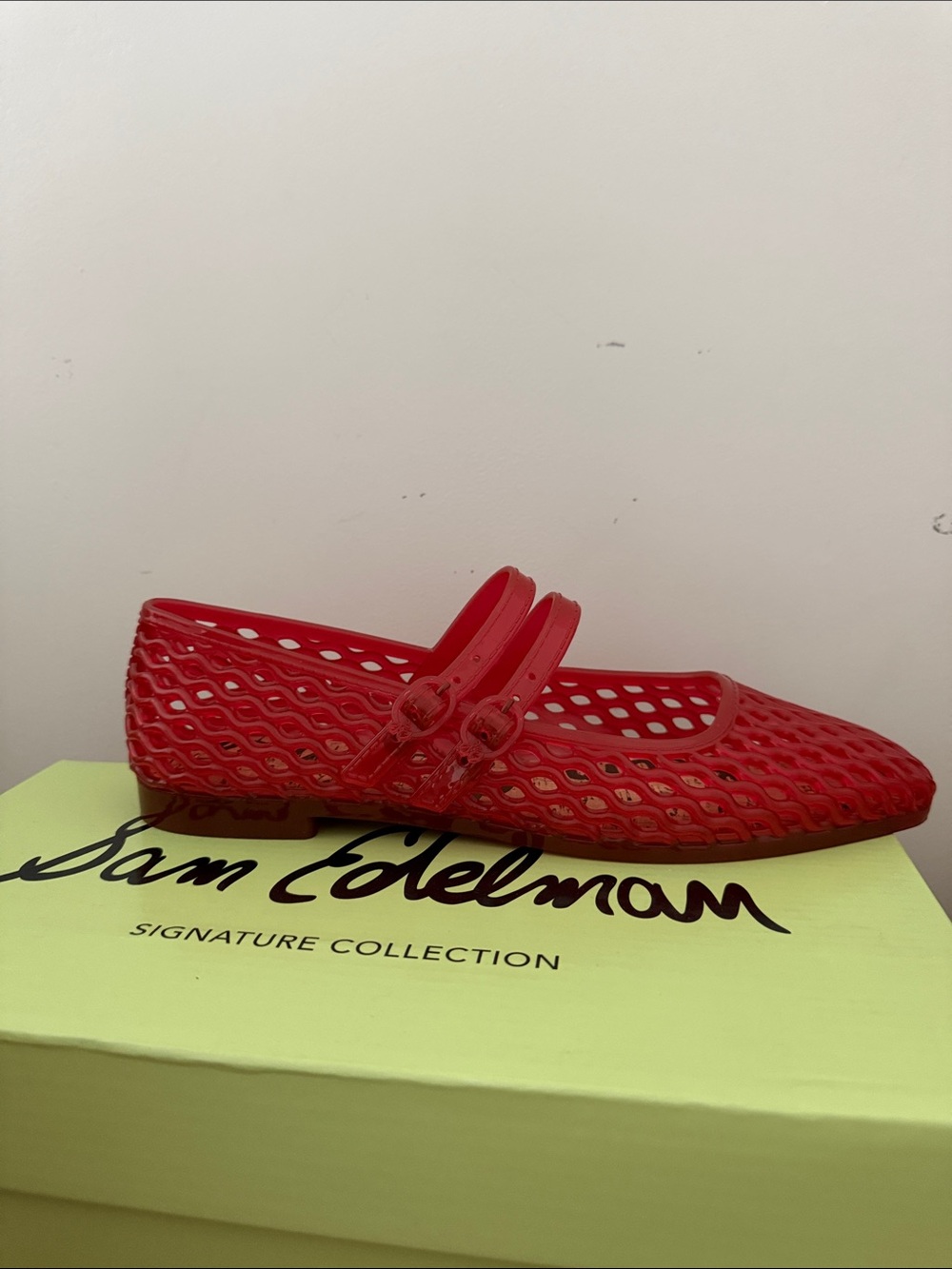 Sam Edelman Red Dual-Strap Jelly Mary Janes - Picture 5 of 7